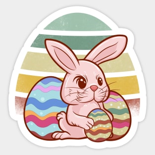 bunny and egg easter day Sticker